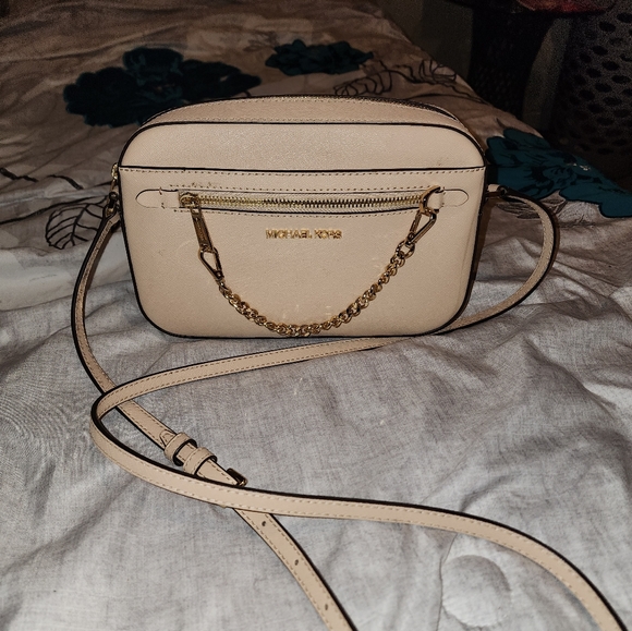MICHAEL Michael Kors Handbags - Small beige Mk cross body